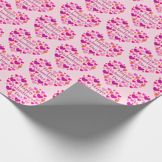 Roze hart Happy Valentines Day Cadeaupapier