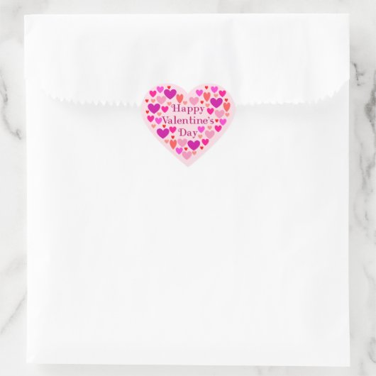 Roze hart Happy Valentines Day Hart Sticker (Tas)