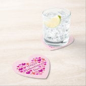Roze hart Happy Valentines Day Kartonnen Onderzetters (Insitu)
