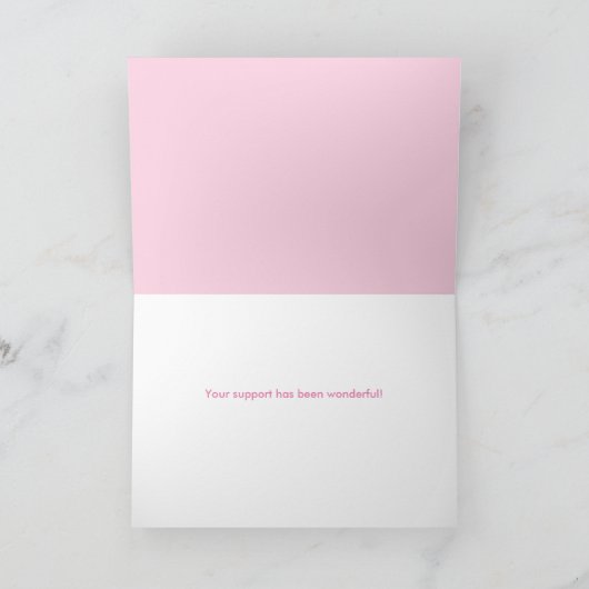 Roze hart Hartelijk dank Bedankkaart (Binnen)