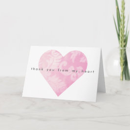 Roze hart Hartelijk dank Bedankkaart