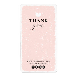 Roze hart Hartelijk dank Etiket
