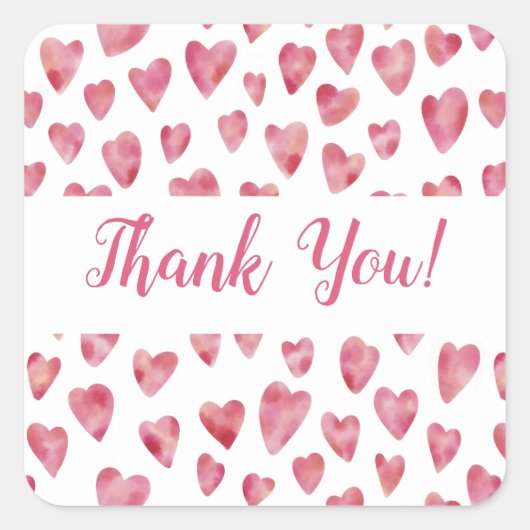 Roze hart Hartelijk dank Sticker (Voorkant)