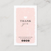 Roze hart Hartelijk dank Visitekaartje (Voorkant)