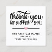 Roze hart Hartelijk dank voor het winkelen op klei Klantenkaartje (Voorkant)