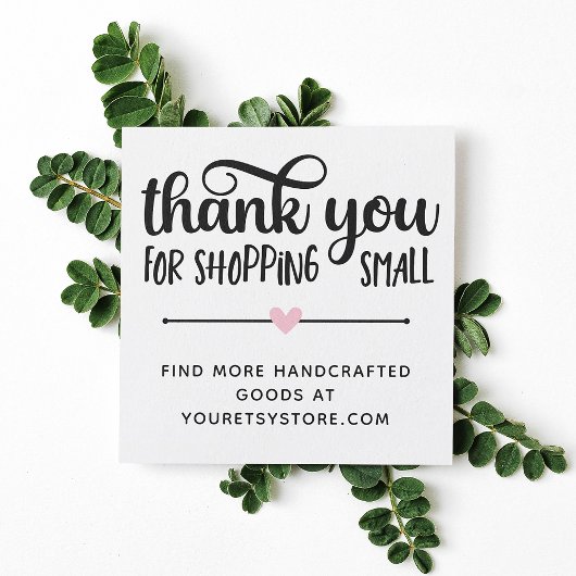 Roze hart Hartelijk dank voor het winkelen op klei Klantenkaartje