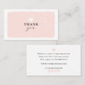 Roze hart Hartelijk dank voor uw aankoop Visitekaartje (Voorkant / Achterkant)