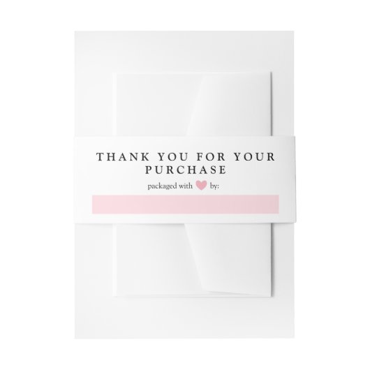 Roze hart Hartelijk dank voor uw bestelling verpak Uitnodigingen Wikkel (Voorkant Voorbeeld)