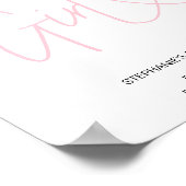 Roze hart Het is een Girl Baby shower Welcome Sign Poster (Hoek)