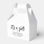 Roze Hart Het is een meisje Baby shower Bedankdoosjes (Voorkant Zijde)