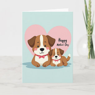 Roze Hart Honden Kaart