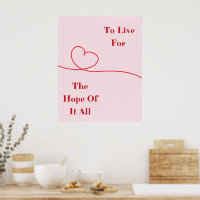 Roze Hart Hoop Citaat Muurprint