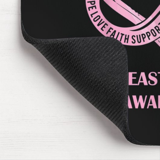 Roze Hart Hoop Liefde Geloof Borstkanker Bewustzij Muismat (Hoek)