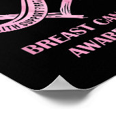 Roze Hart Hoop Liefde Geloof Borstkanker Bewustzij Poster (Hoek)