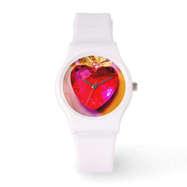Roze hart horloge (Voorkant)