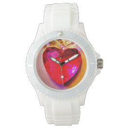 Roze hart horloge