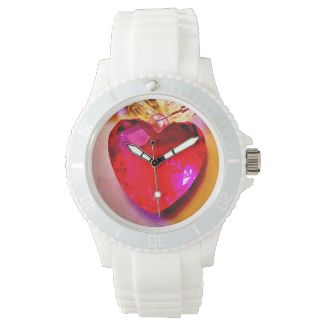 Roze hart horloge (Voorkant)