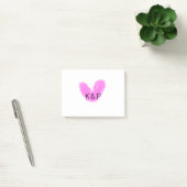 Roze hart huwelijks koppel naam letter monogram ro post-it® notes (Kantoor)