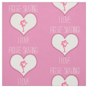 Roze hart I liefhebbend Afbeelding Skating Stof