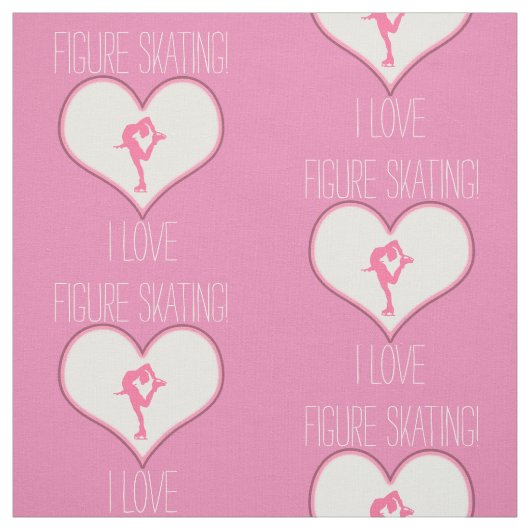 Roze hart I liefhebbend Afbeelding Skating Stof (Swatch)