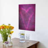 Roze Hart II Gouden of Zilveren Folie Print (Laag (Keuken))