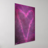 Roze Hart II Gouden of Zilveren Folie Print (Laagn)