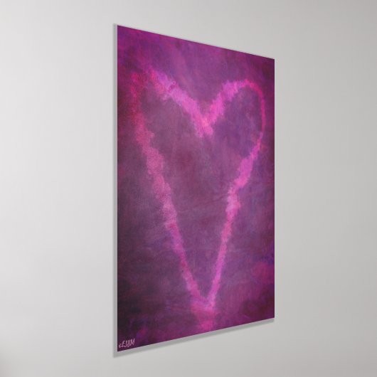 Roze Hart II Gouden of Zilveren Folie Print (Laagn)