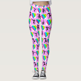 ROZE HART IK HOU VAN GYMNASTIEK LEGGINGS