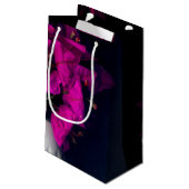 "Roze hart in het zwart" Klein Cadeauzakje (Achterkant Gekanteld)