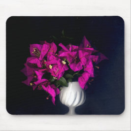 Roze hart in het zwart muismat