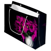 "Roze hart in zwart" Groot Cadeauzakje (Voorkant Gekanteld)