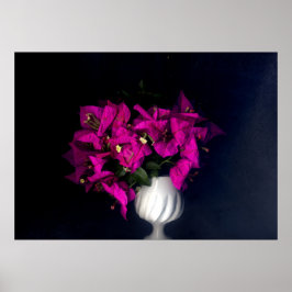 Roze hart in zwart poster