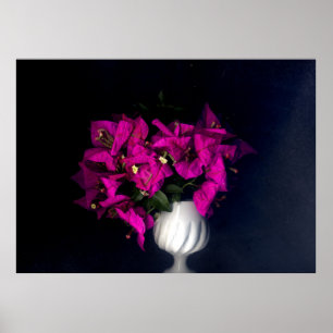 Roze hart in zwart poster