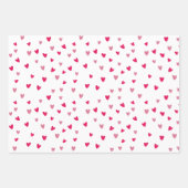 Roze Hart Inpakpapier Set | Mooie Cadeaupapier Pat (Voorkant)