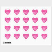 Roze Hart Internationale Vrouwendag Typografie Ronde Sticker (Vel)