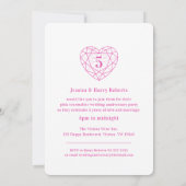 Roze hart jubileum 5 jaar foto uitnodigingen (Achterkant)