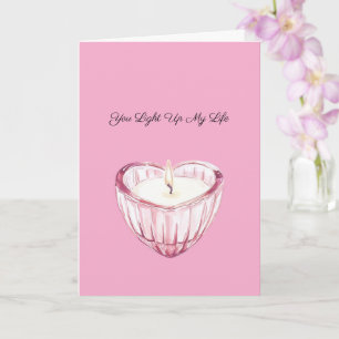Roze Hart Kaars Licht mijn leven op Kaart