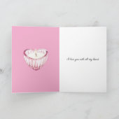 Roze Hart Kaars Verlicht mijn leven Kaart (Binnen)