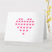 Roze hart kaart (Gele Bloem)