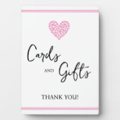 Roze Hart Kaarten en Geschenken Baby shower Fotoplaat (voorkant)