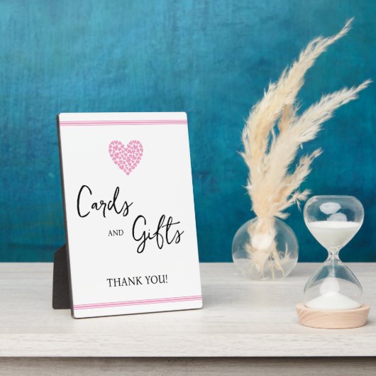Roze Hart Kaarten en Geschenken Baby shower Fotoplaat (Zijkant)