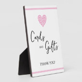 Roze Hart Kaarten en Geschenken Baby shower Fotoplaat (Zijkant)