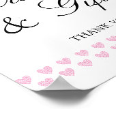 Roze Hart Kaarten en Geschenken Baby shower Poster (Hoek)