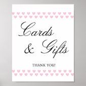 Roze Hart Kaarten en Geschenken Baby shower Poster (Voorkant)