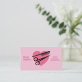 Roze Hart - Kapper Visitekaartje (Staand voorkant)