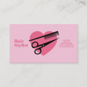 Roze Hart - Kapper Visitekaartje (Voorkant)