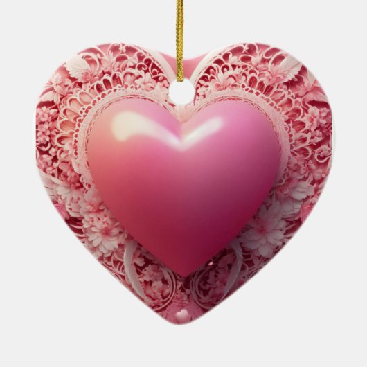 roze hart keramisch ornament (Achterkant)