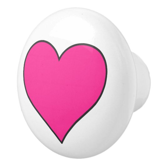 Roze hart/keramische knop (Rechts)