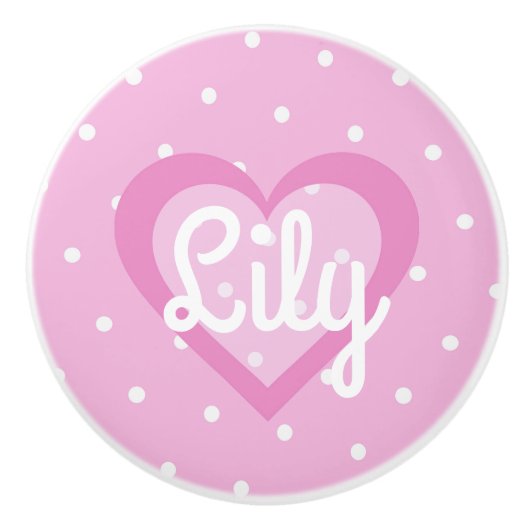  roze hart keramische knop (Voorkant)