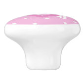  roze hart keramische knop (Zijkant)